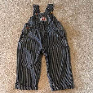 Roadhouse Cotton Navy Striped Kids Overalls 2T